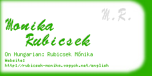 monika rubicsek business card
